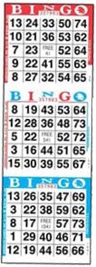 Red, White, and Blue 3 On Vertical Bingo Paper - 3,000 Sheets per Case main image